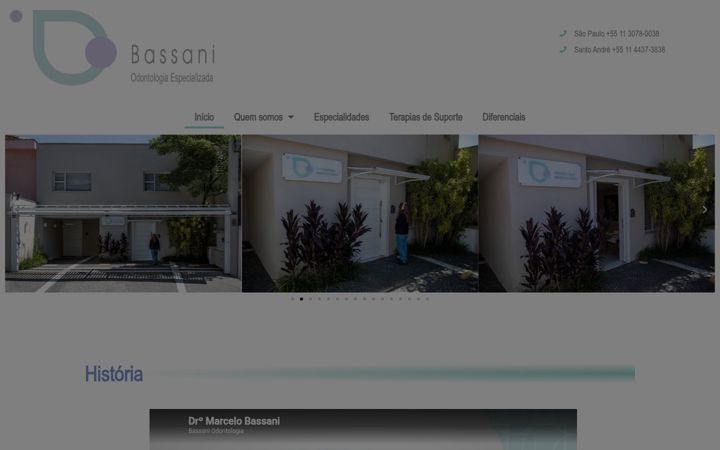 Screenshot of bassaniodontologia.com.br