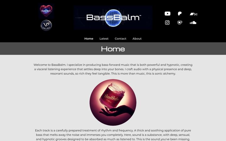 Screenshot of bassbalm.com