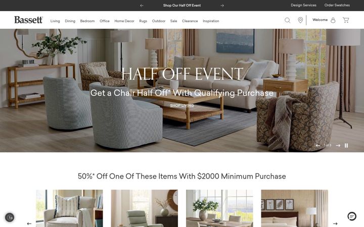 Screenshot of bassettfurniture.com
