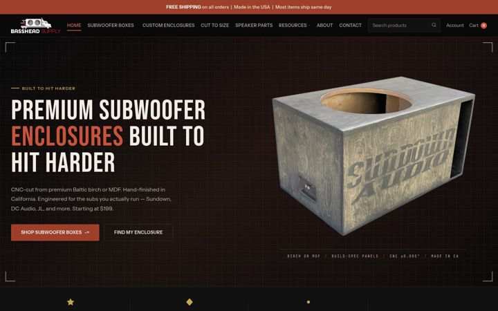 Screenshot of bassheadsupply.com