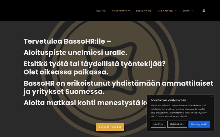 Screenshot of bassohr.fi