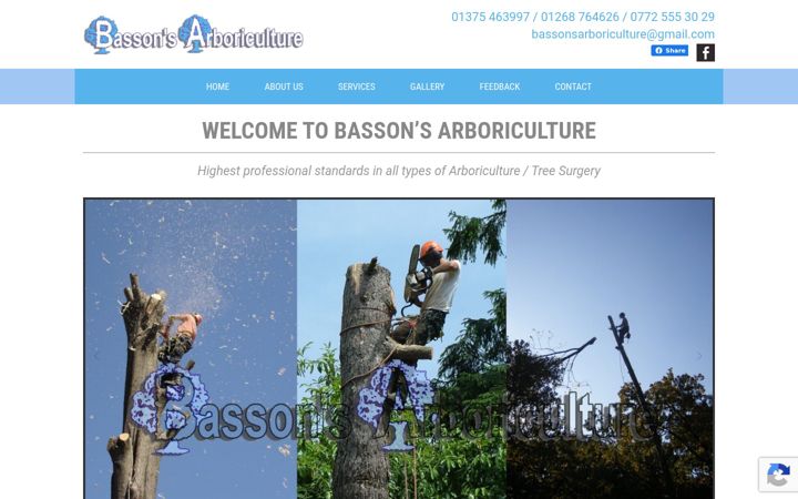 Captura de ecrã de bassonsarboriculture.co.uk