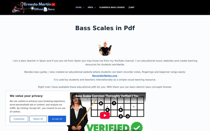 Screenshot of bassscalespdf.org