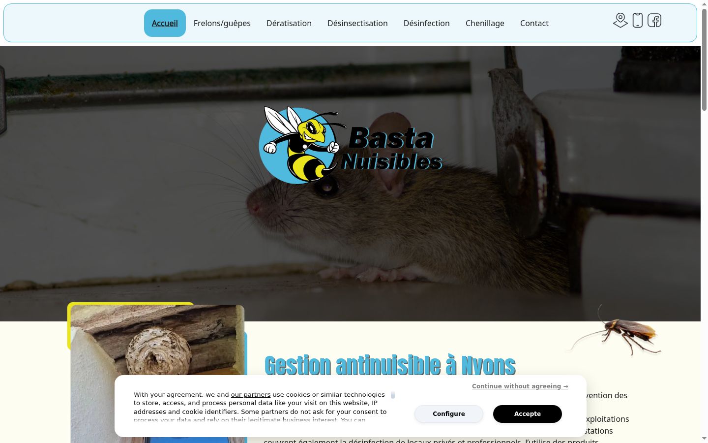 Screenshot of the consent banner shown before any interaction