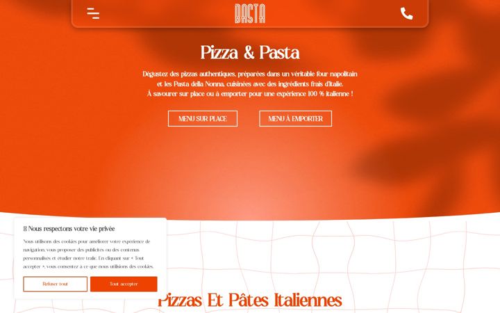 Screenshot of basta-pizzeria.com