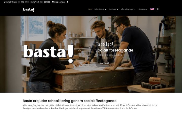 Screenshot of basta.se