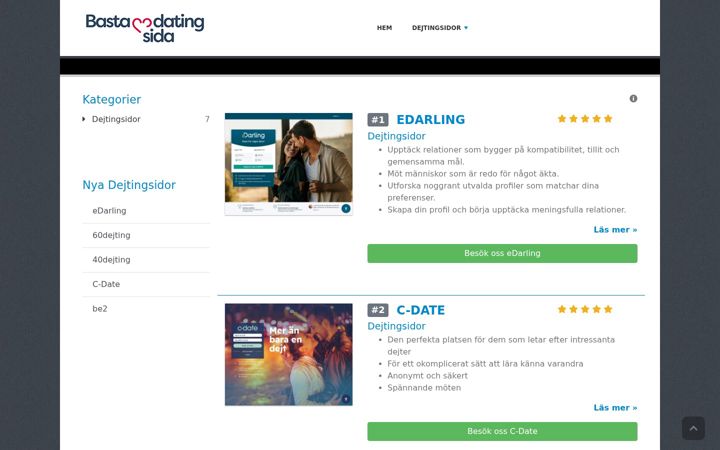 Screenshot of bastadatingsida.se