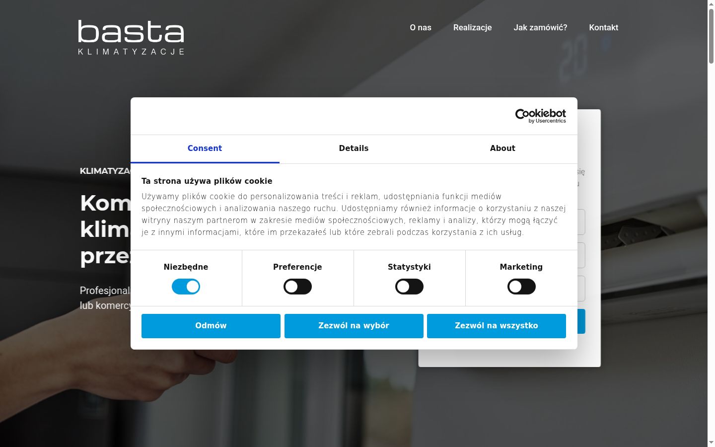 Sutikimo reklamjuostės, rodytos prieš bet kokią sąveiką, ekrano kopija