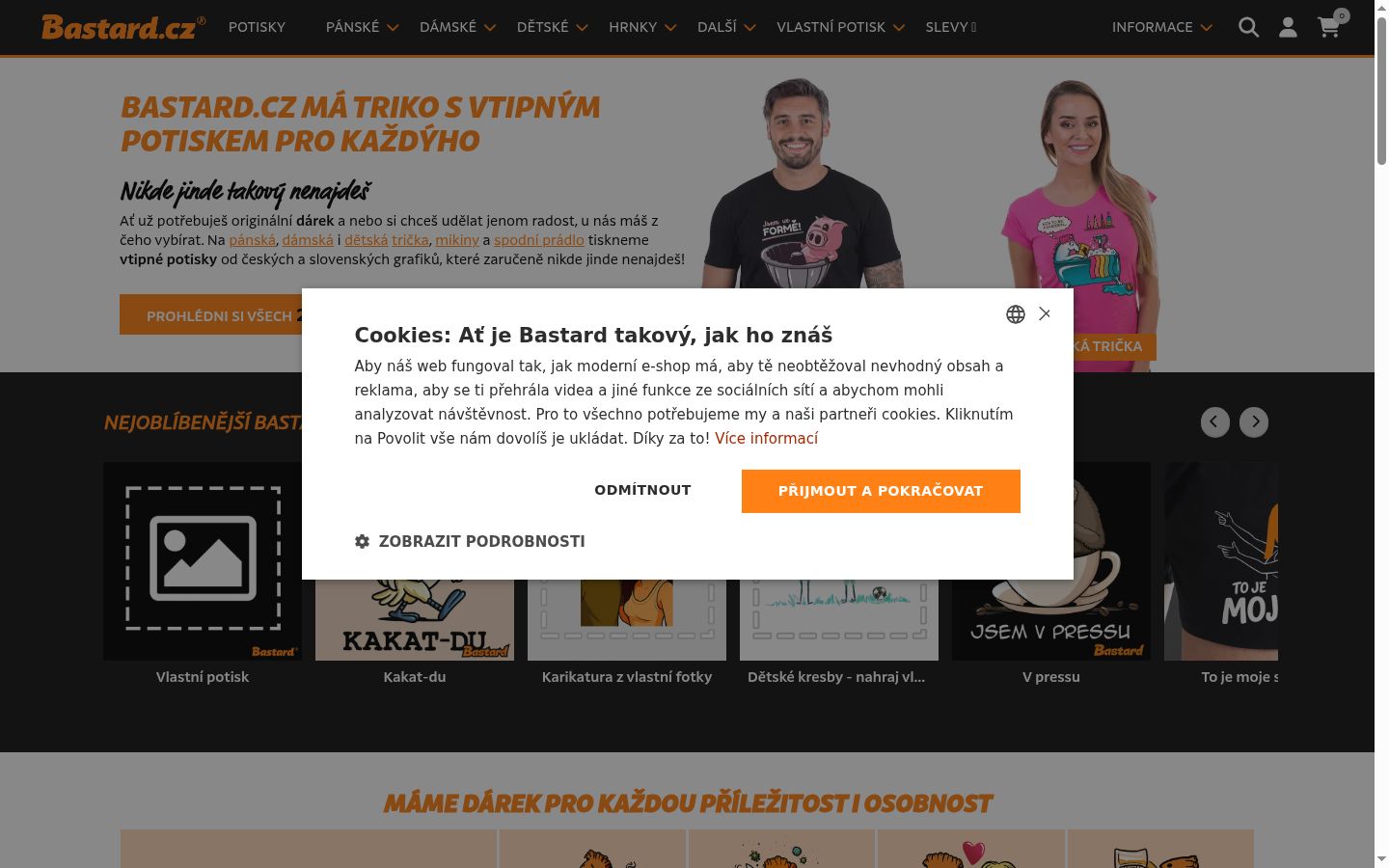Screenshot del banner di consenso mostrato prima di qualsiasi interazione