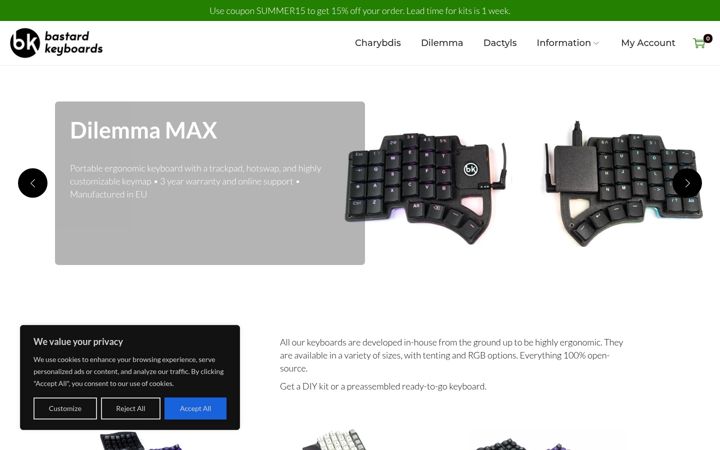 Screenshot of bastardkb.com