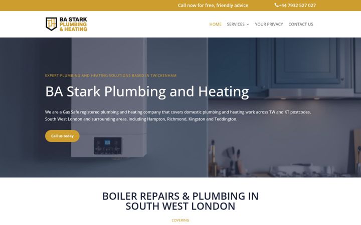 Captura de ecrã de bastarkplumbingandheating.co.uk