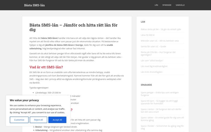 Screenshot of bastasmslan.se