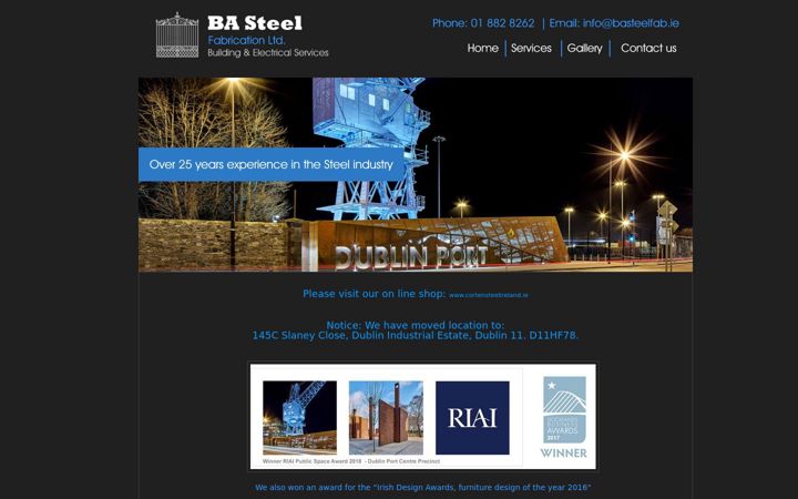 Screenshot of basteelfab.ie