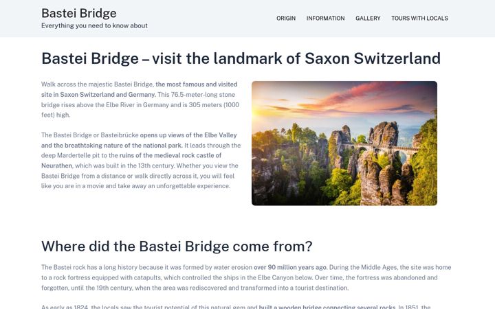 Screenshot of basteibridge.com