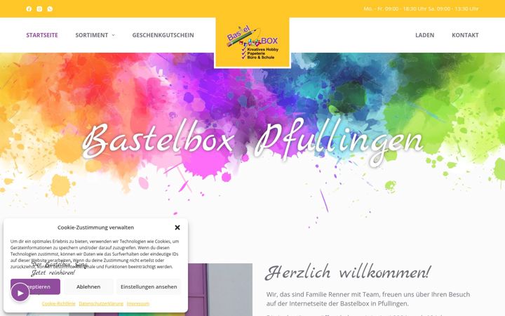 Screenshot of bastelbox-pfullingen.de