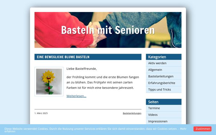 Екранна снимка на bastelnmitsenioren.de