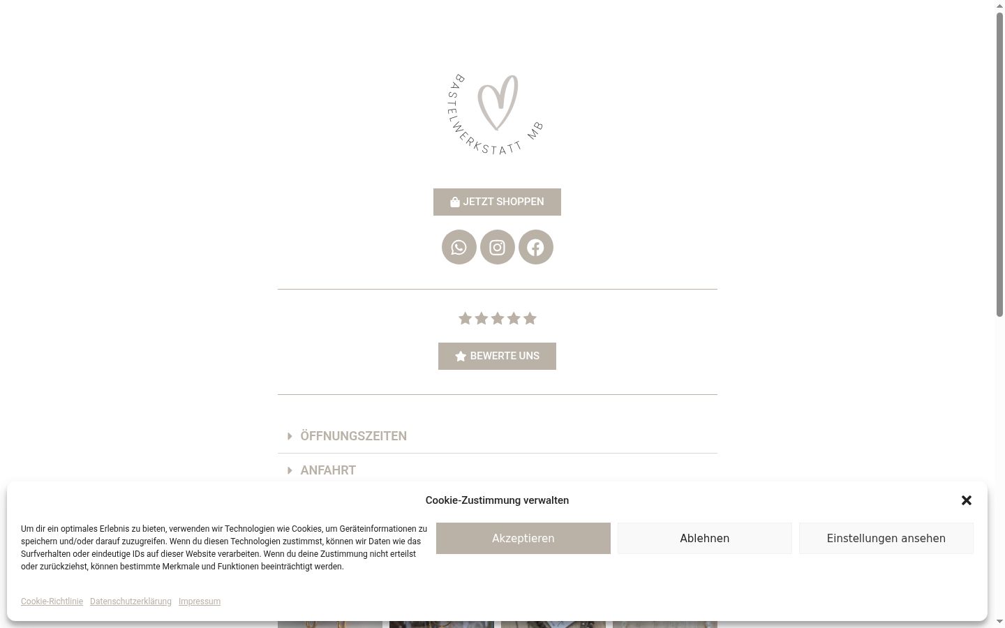 Screenshot del banner di consenso mostrato prima di qualsiasi interazione