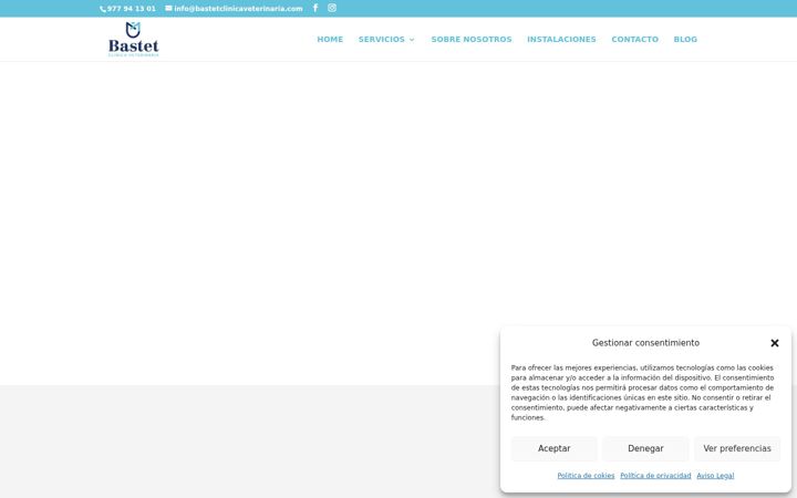 Snímek obrazovky bastetclinicaveterinaria.es