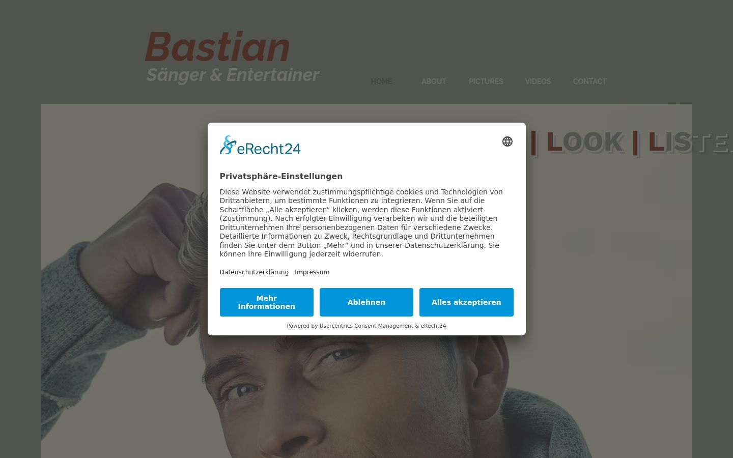 Screenshot del banner di consenso mostrato prima di qualsiasi interazione