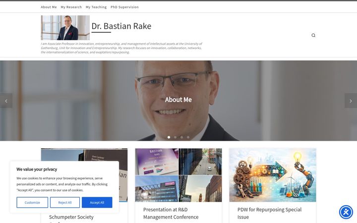Kuvakaappaus sivustosta bastianrake.de
