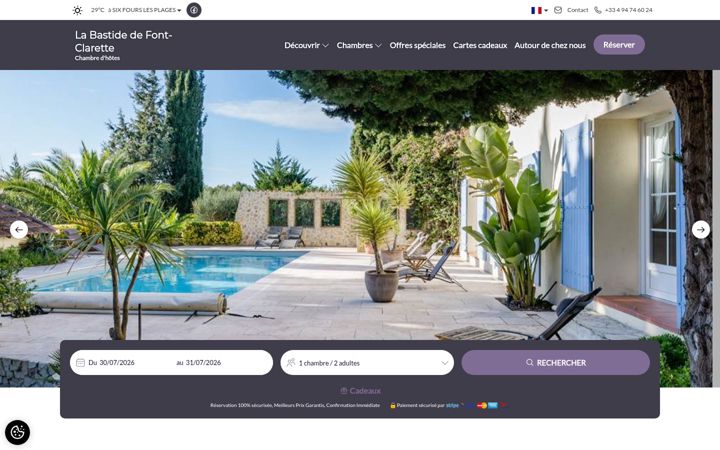 Screenshot of bastide-de-fontclarette.com