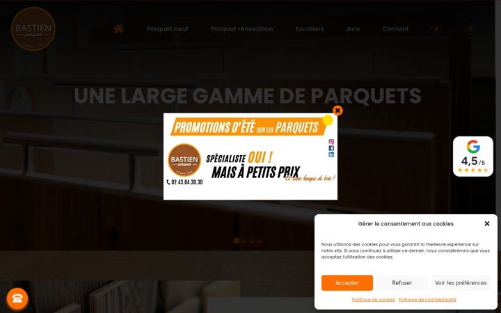 Screenshot of bastien-parquets.fr