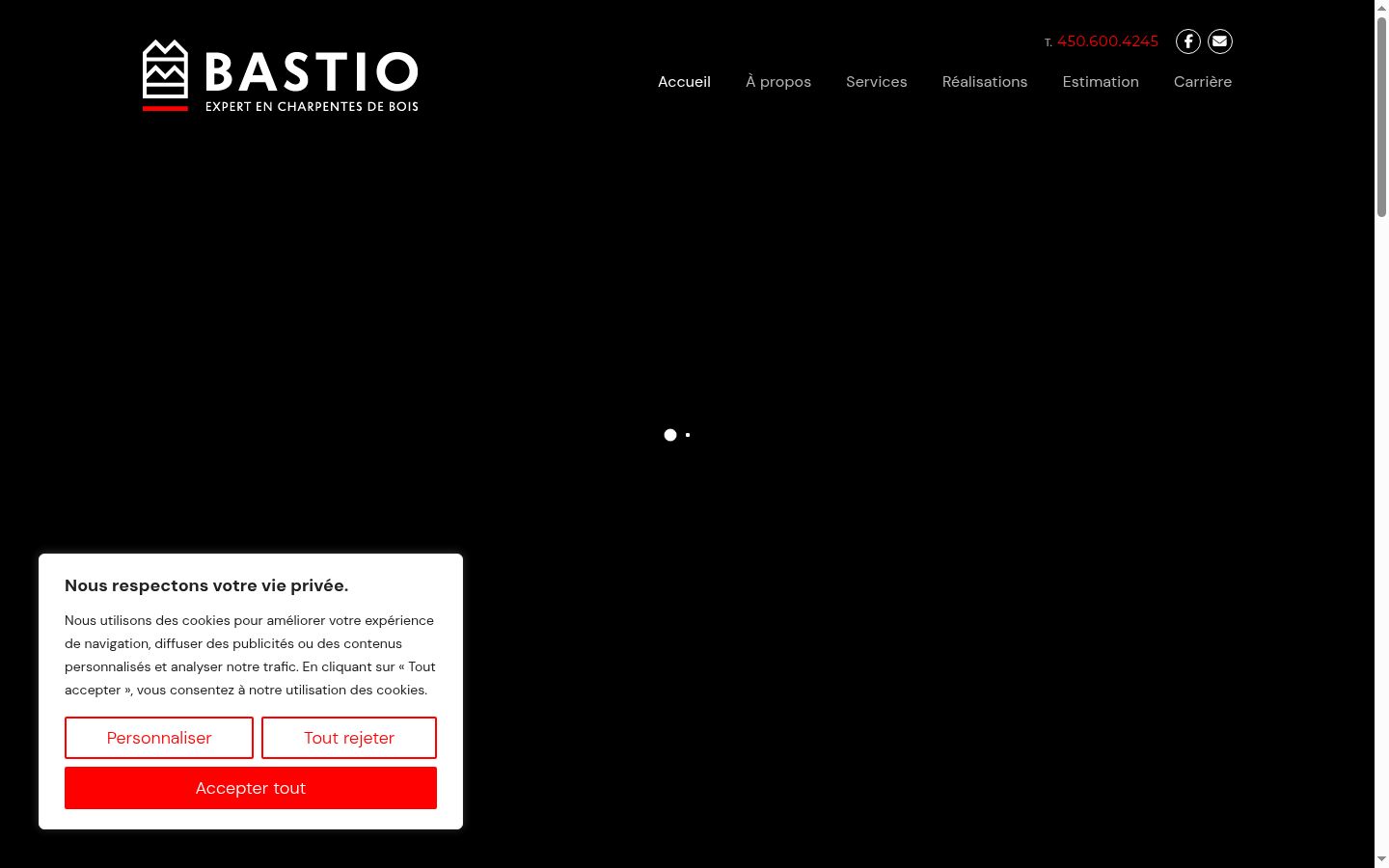 Screenshot of the consent banner shown before any interaction