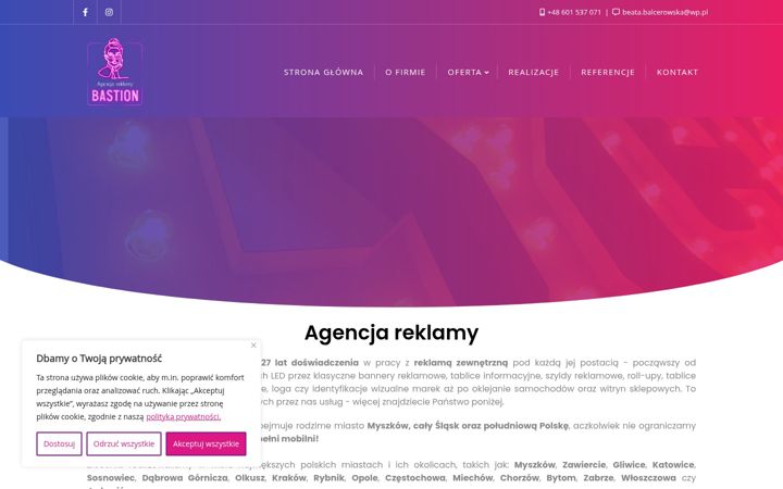 Screenshot von bastion-reklama.pl
