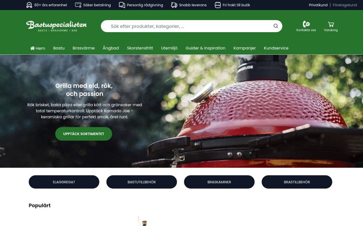 Screenshot of bastuspecialisten.se