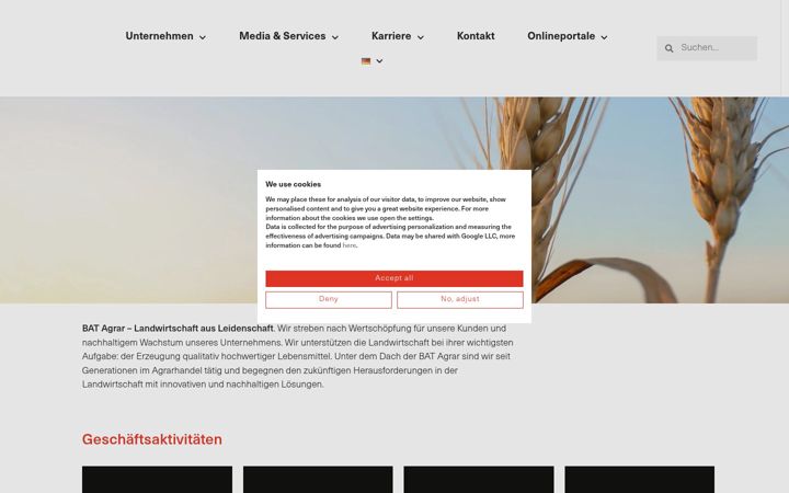 Screenshot of bat-agrar.de