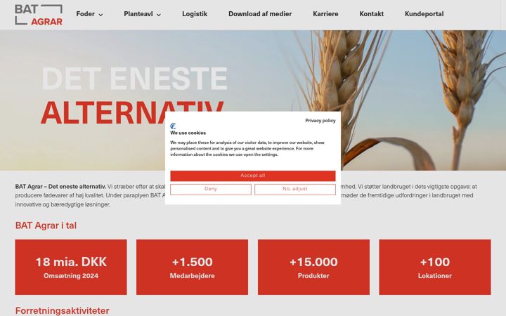 Screenshot of bat-agrar.dk
