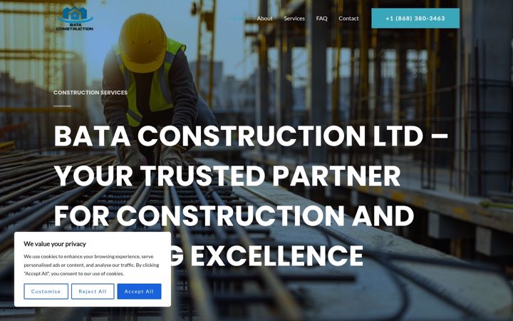 Screenshot of bataconstructionltd.com