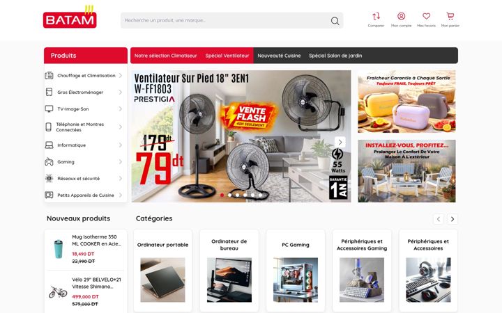 Screenshot of batam.com.tn
