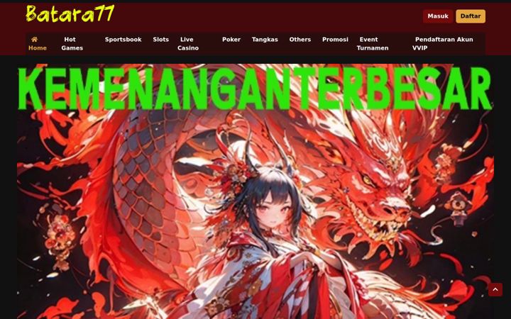 Screenshot of batara77.com