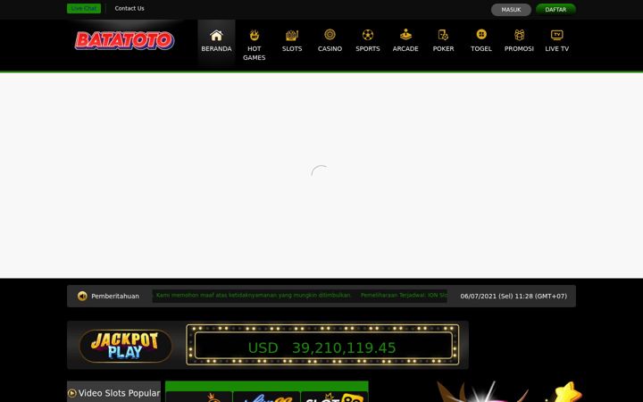 Screenshot stránky batatoto.cc