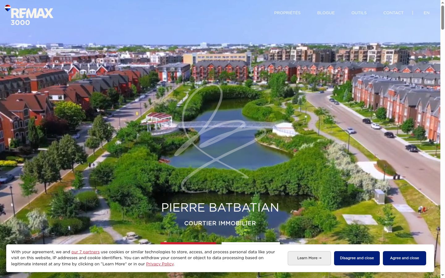 Screenshot of the consent banner shown before any interaction