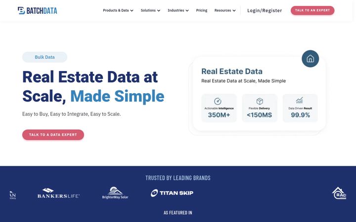 Skærmbillede af batchdata.io