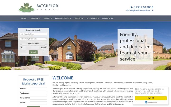 Screenshot of batchelorpads.co.uk