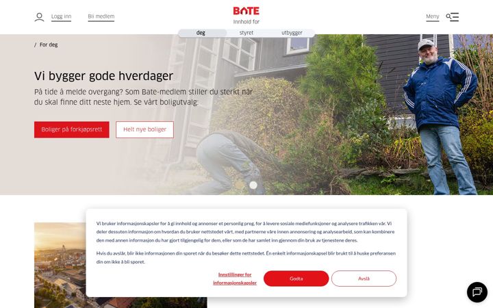 Screenshot of bate.no