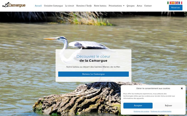 Screenshot of bateau-camargue.com