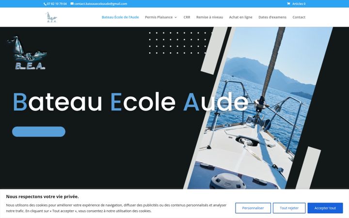Screenshot of bateauecoleaude.fr