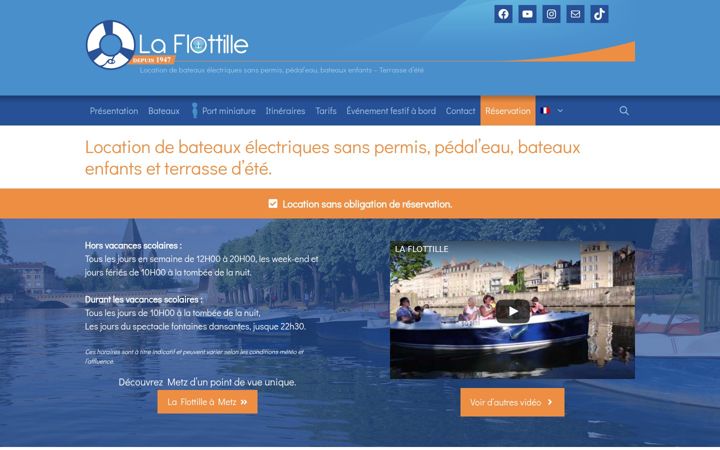 Screenshot of bateauxmetz.com