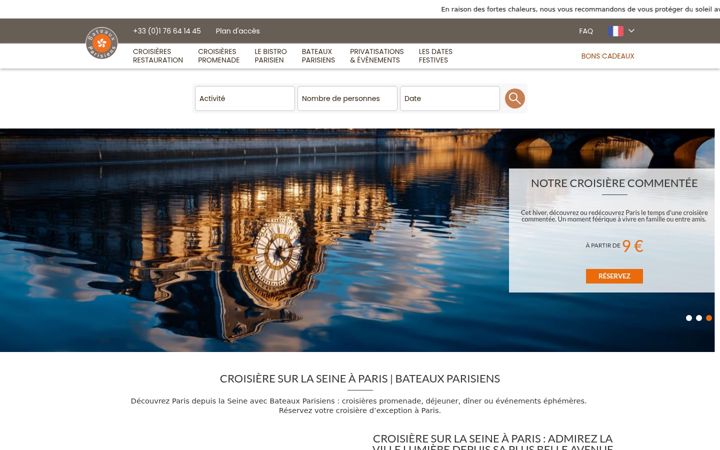 Screenshot of bateauxparisiens.com