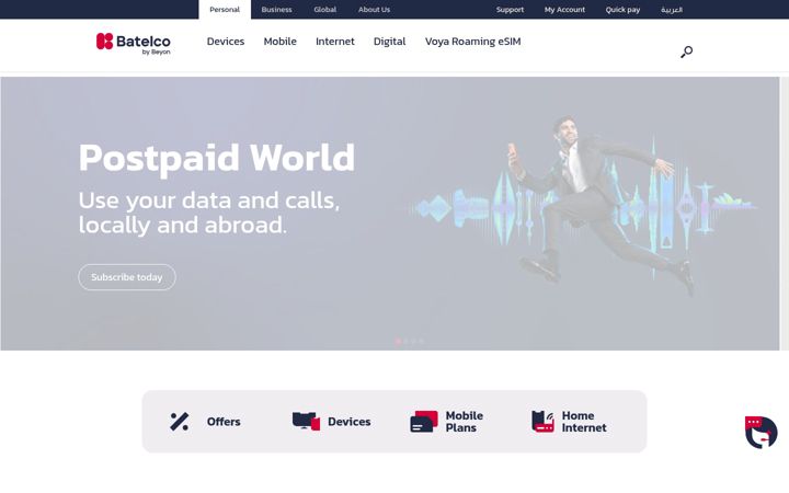 Screenshot ta' batelco.com