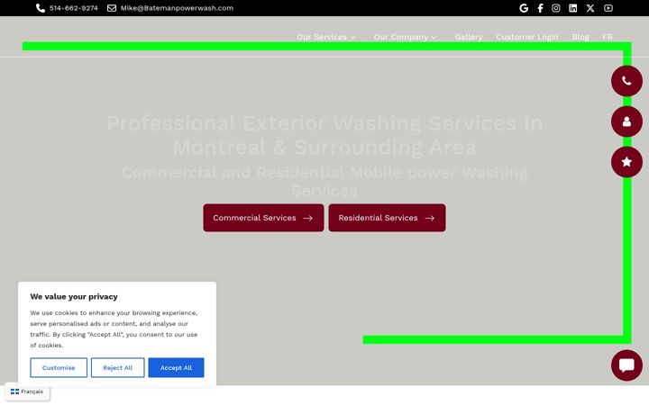 Screenshot of batemanpowerwash.com