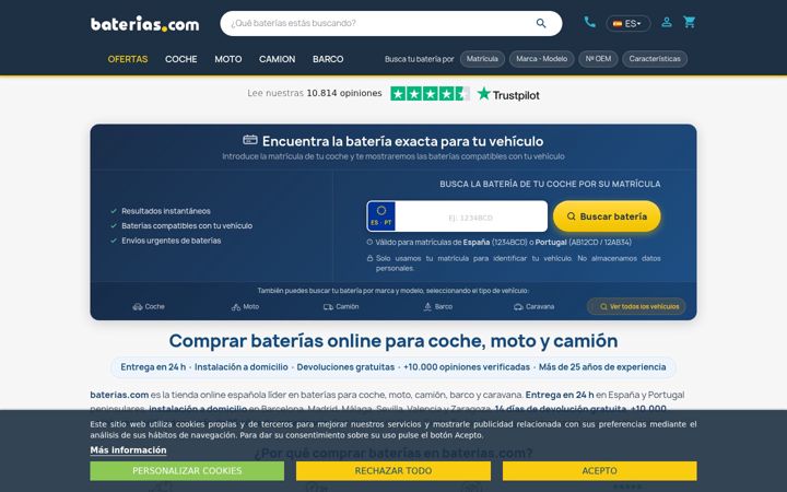 Screenshot of baterias.com