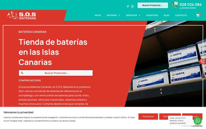Screenshot of bateriaslaspalmas.es