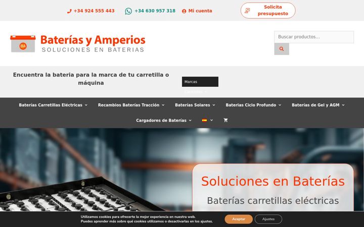 Screenshot of bateriasyamperios.com