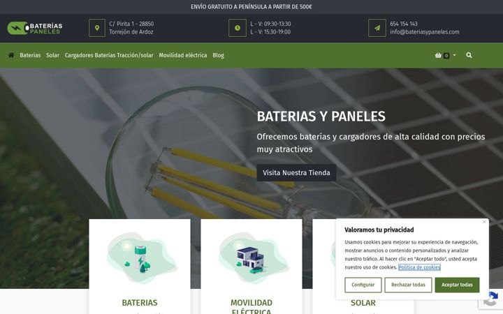 Screenshot of bateriasypaneles.com