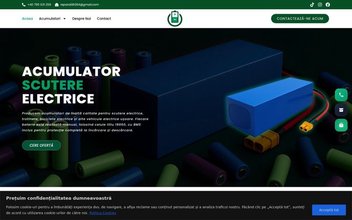 Screenshot of baterii-scuter.ro